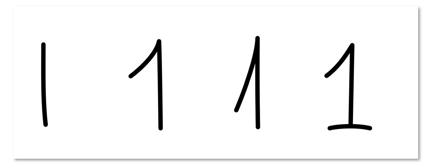 hand-written digit 1